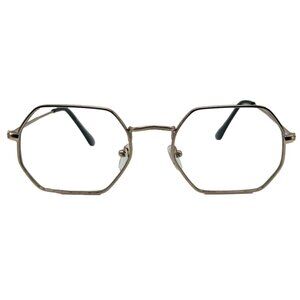 9225 | Gold Clear Lens Hexagon Glasses